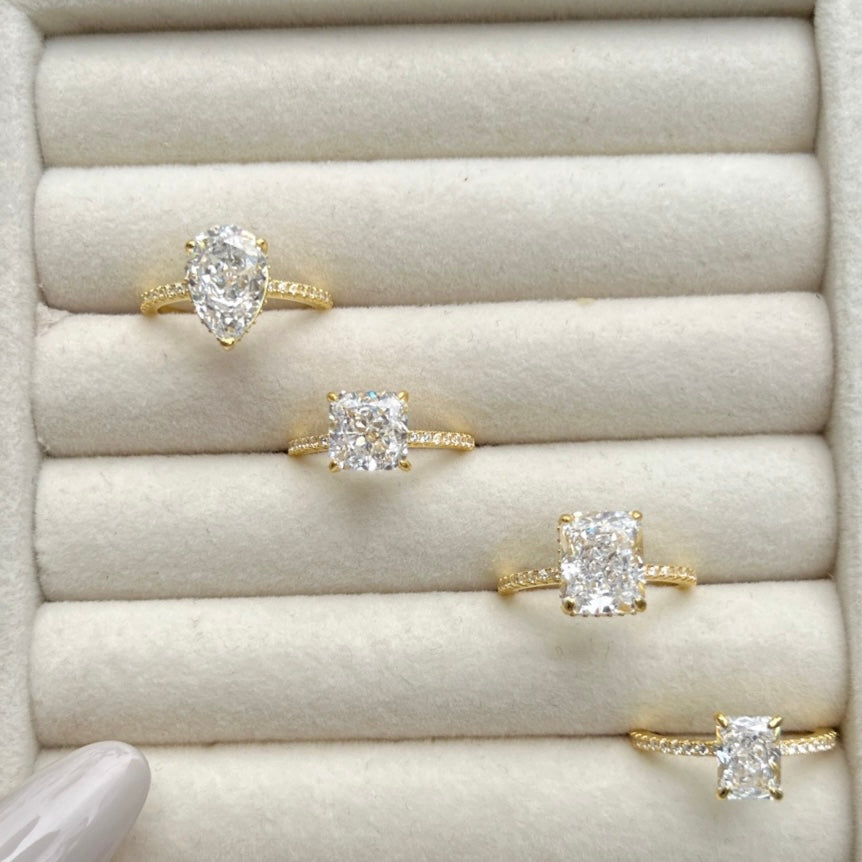 4.0ct 18k Gold-Plated Radiant Cut ‘Nova’ Ring