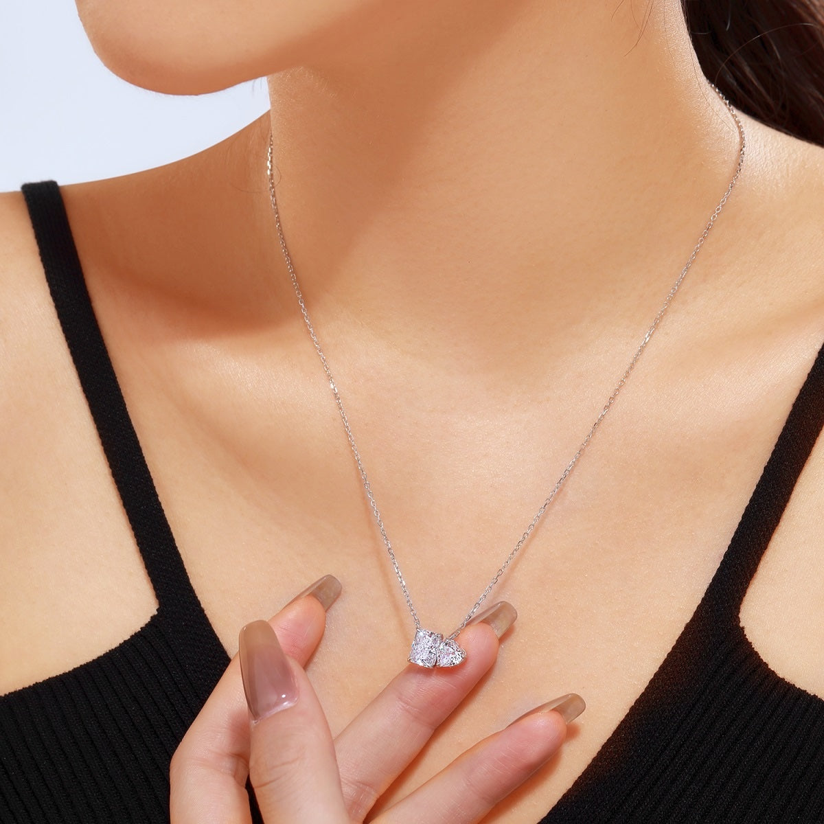Sterling Silver ‘Toi et Moi’ Necklace