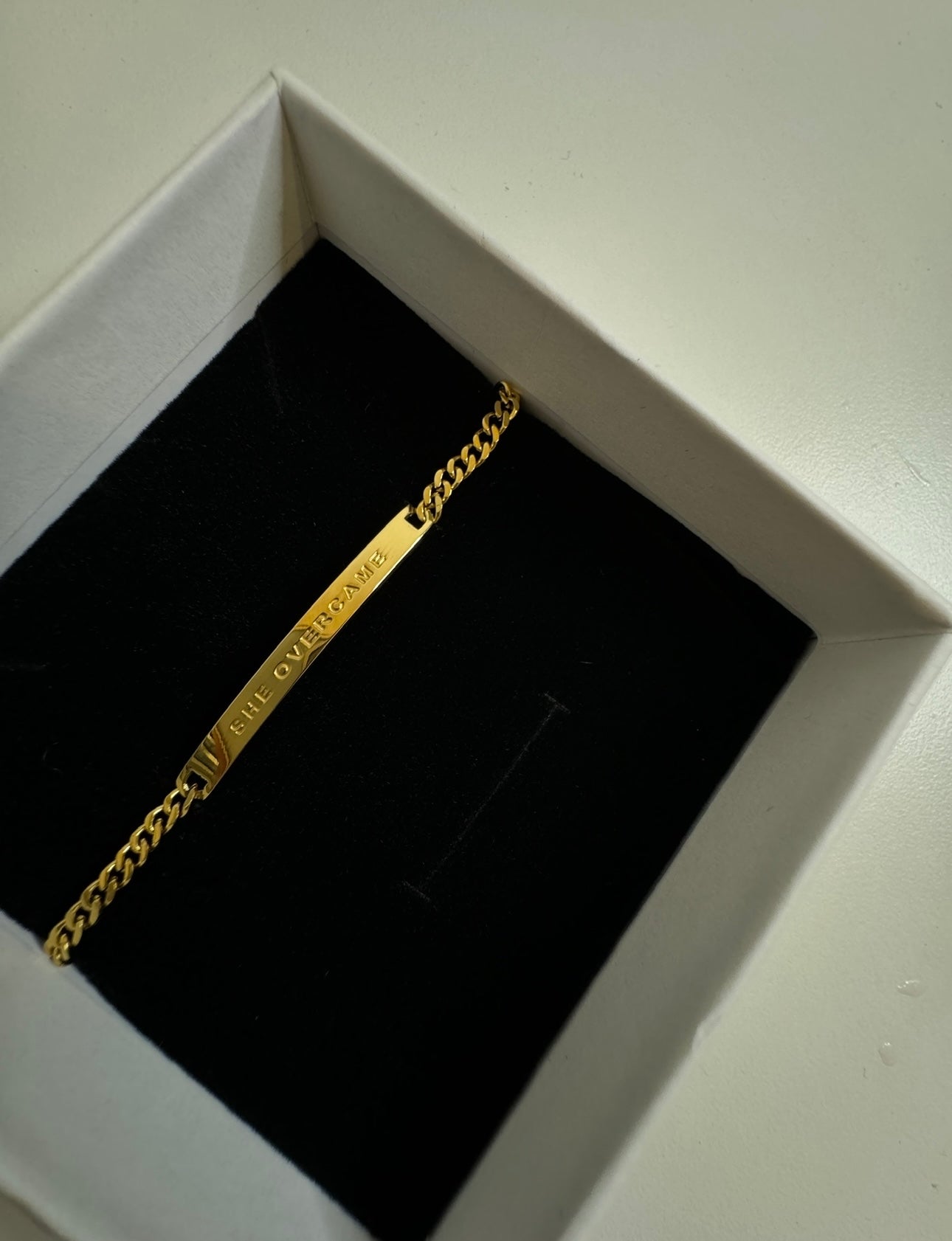 18k Gold Plated SHE OVERCAME Bracelet