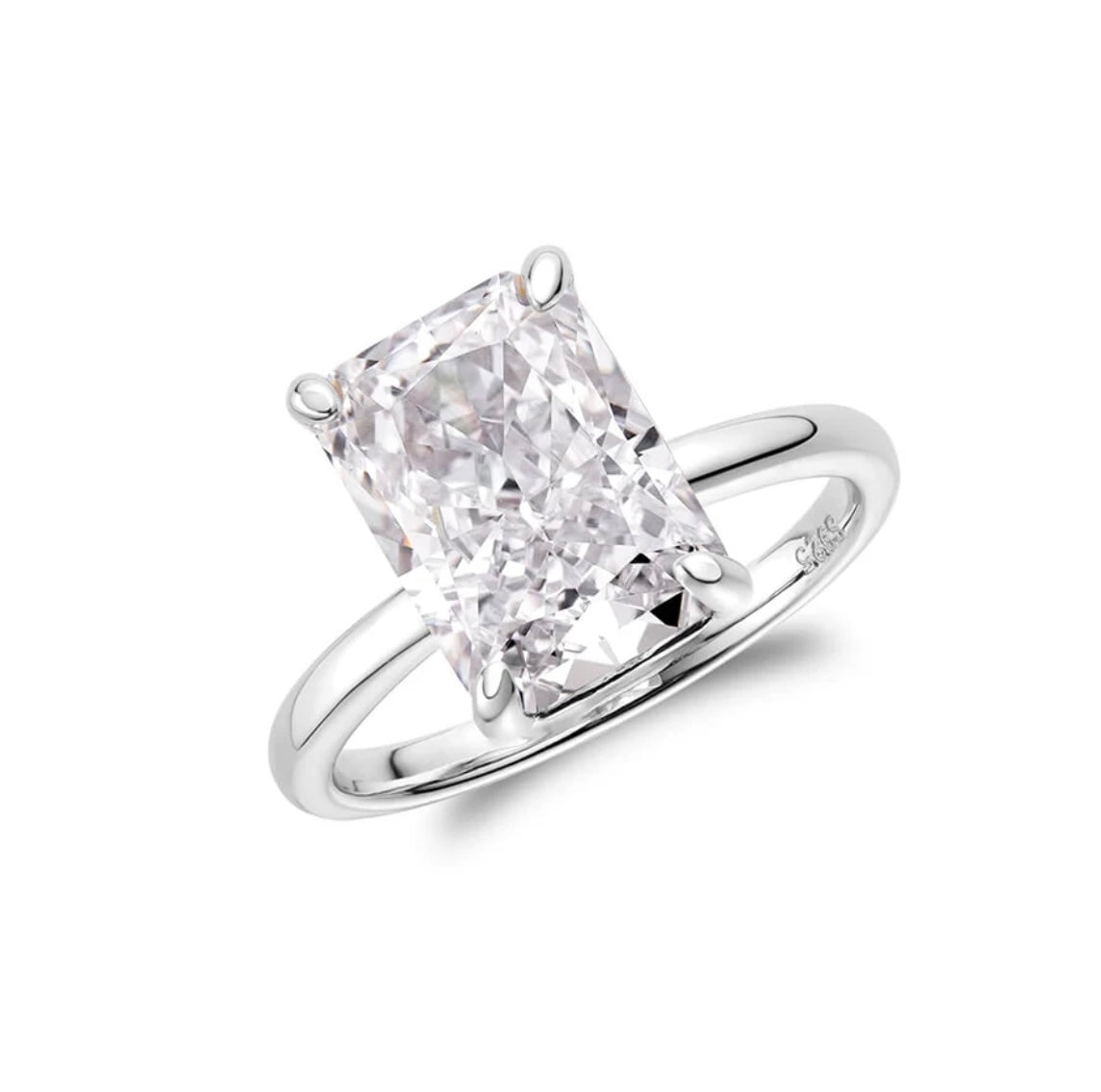 4.0ct Sterling Silver Radiant Cut ‘Ivy’ Solitaire Ring (Limited Edition)