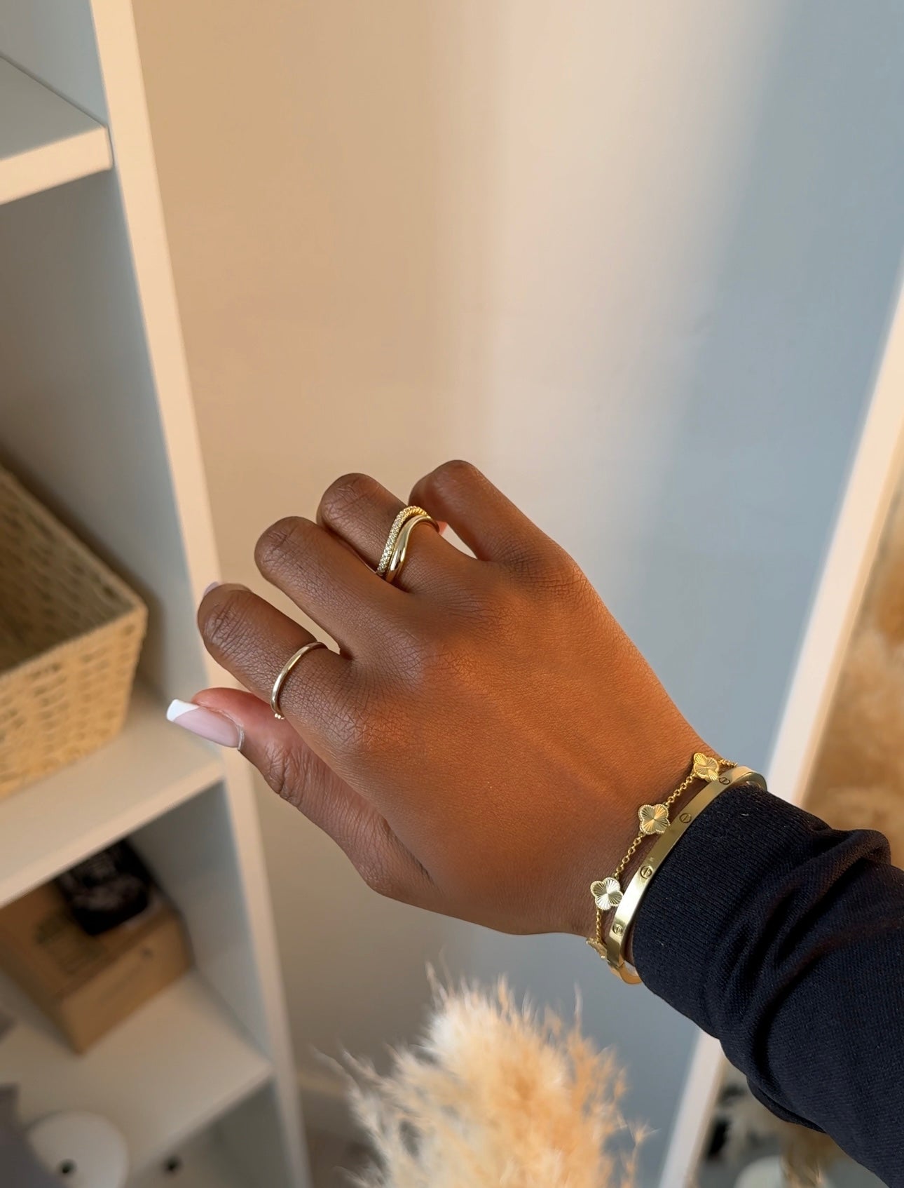 18k Gold-Plated Double Wave Stacker