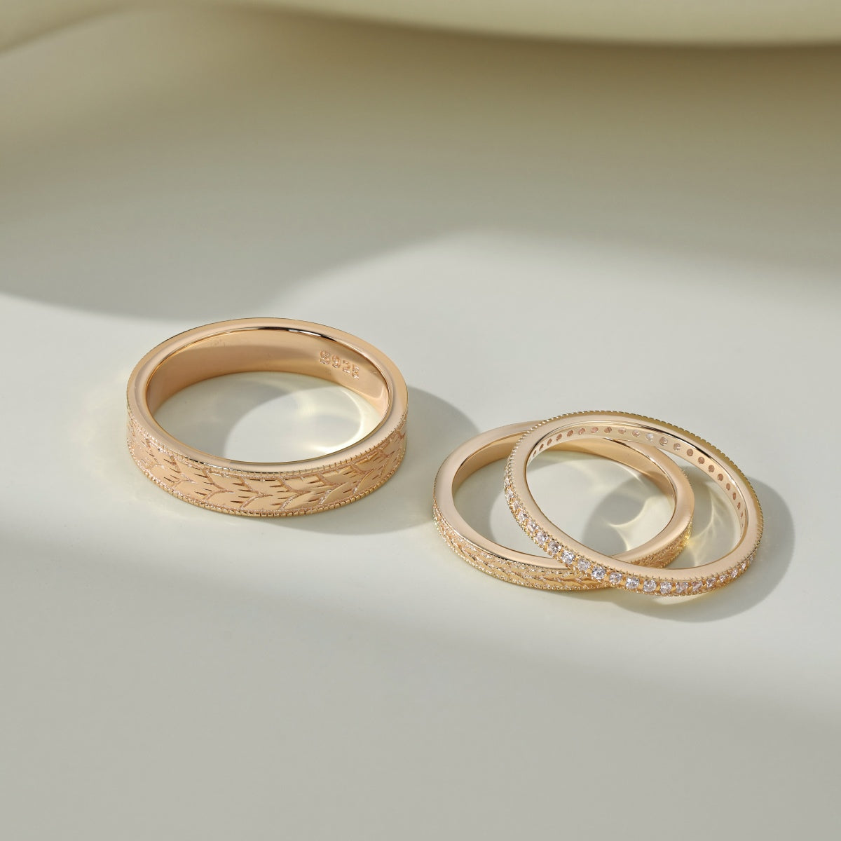 Champagne-Gold ‘Clara’ Stacker Ring
