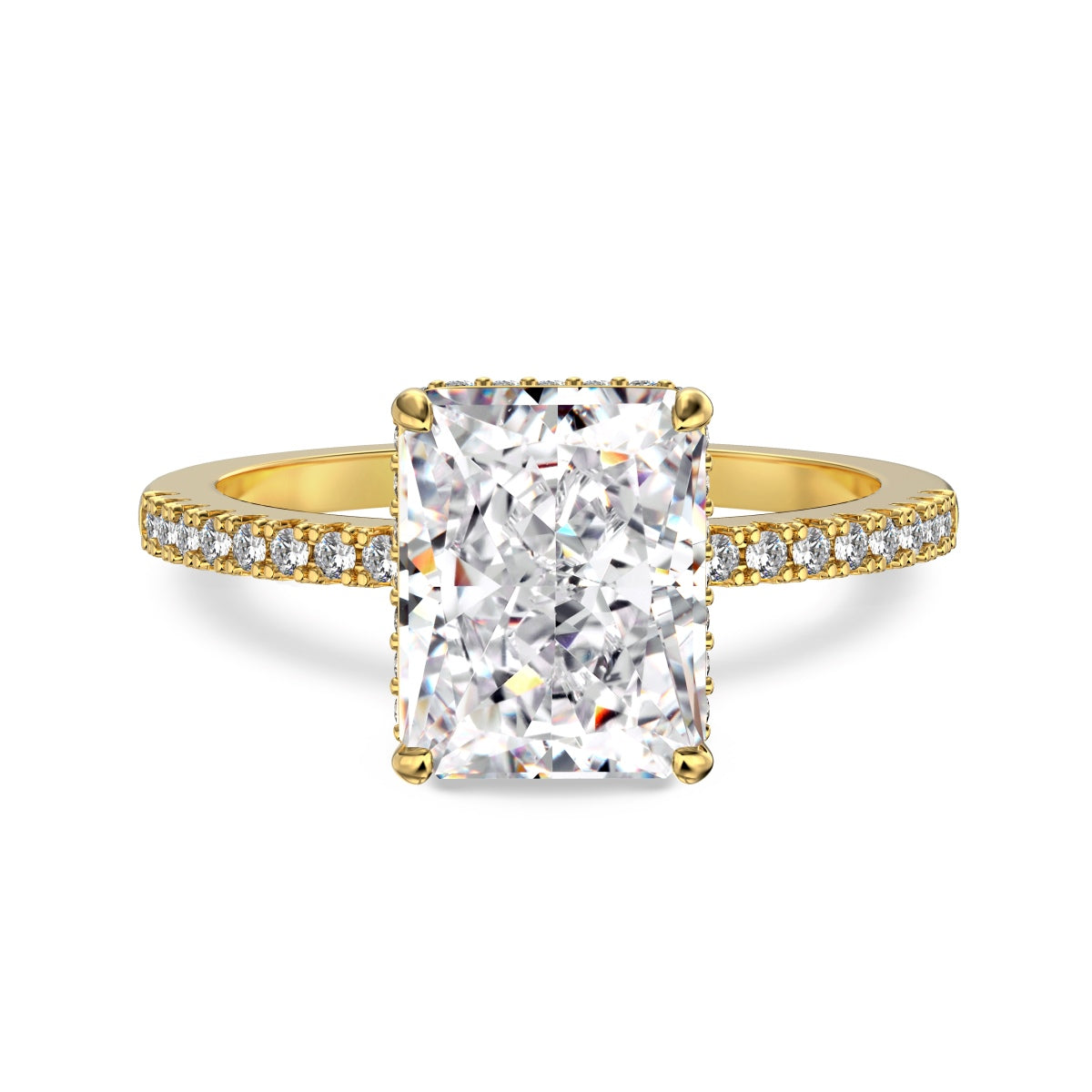 4.0ct 18k Gold-Plated Radiant Cut ‘Nova’ Ring