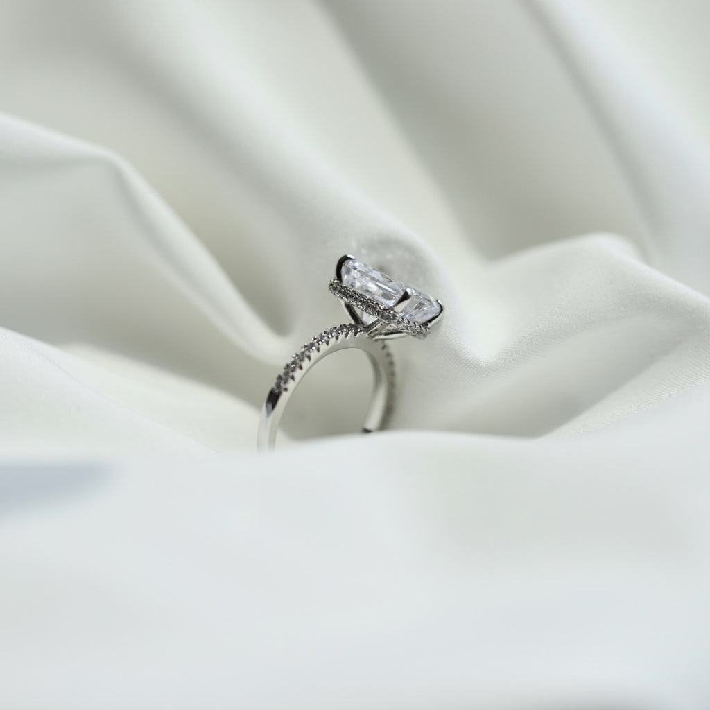 4.0ct Sterling Silver Radiant Cut ‘Nova’ Ring