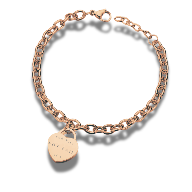 Stainless Steel Engraved Heart Bracelet