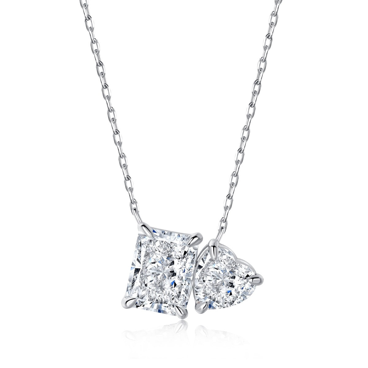 Sterling Silver ‘Toi et Moi’ Necklace