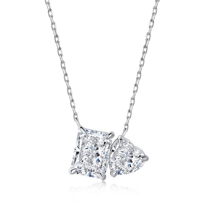 Sterling Silver ‘Toi et Moi’ Necklace