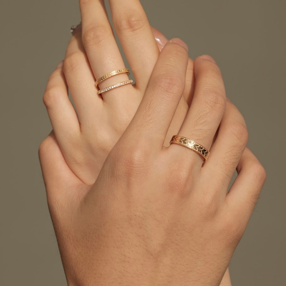 Champagne-Gold ‘Clara’ Stacker Ring