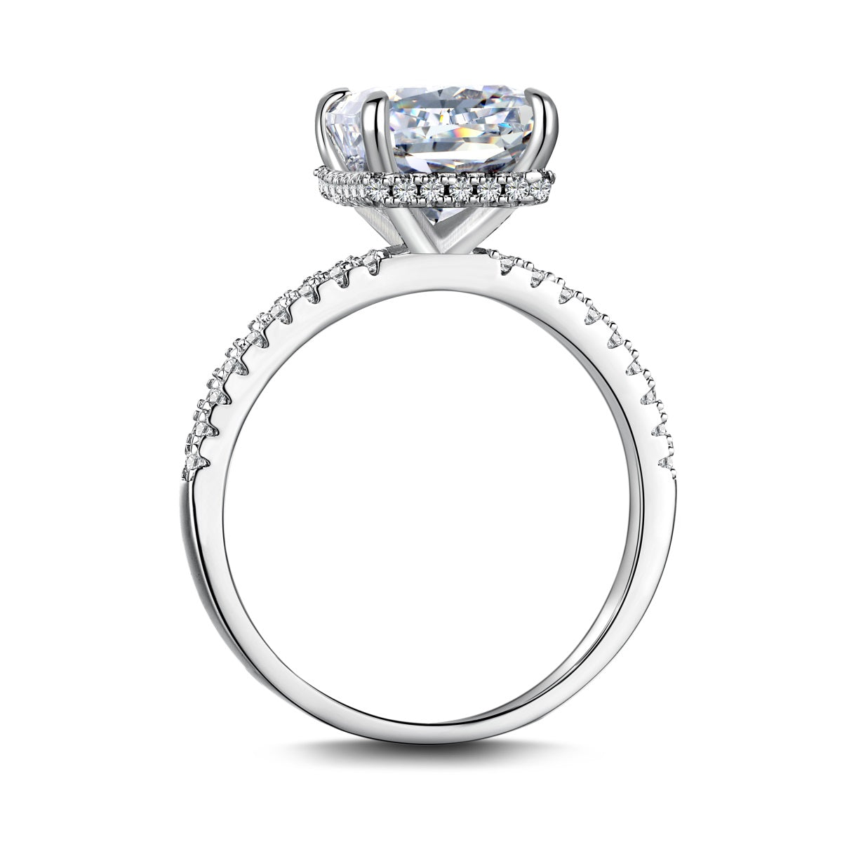 4.0ct Sterling Silver Radiant Cut ‘Nova’ Ring