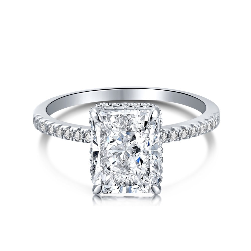 4.0ct Sterling Silver Radiant Cut ‘Nova’ Ring