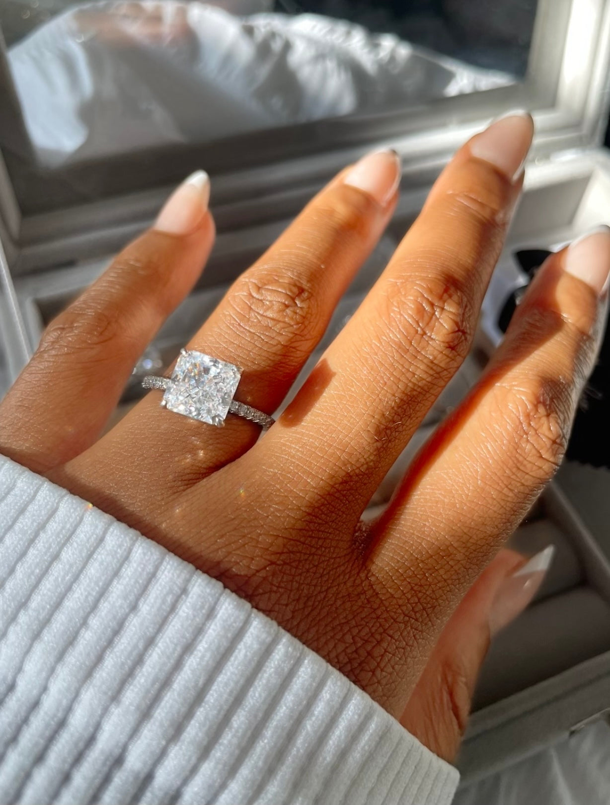 3.0 Sterling Silver Princess Cut Iris Ring