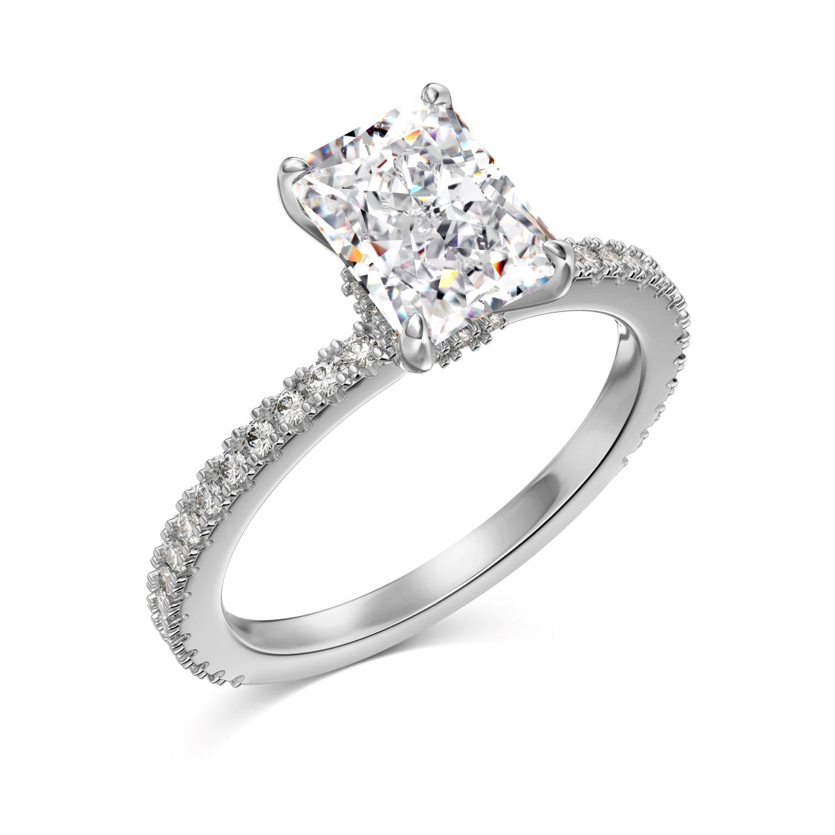 Mini Sterling Silver 2.0ct Radiant Cut ‘Nova’ Ring