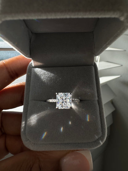 3.0 Sterling Silver Princess Cut Iris Ring