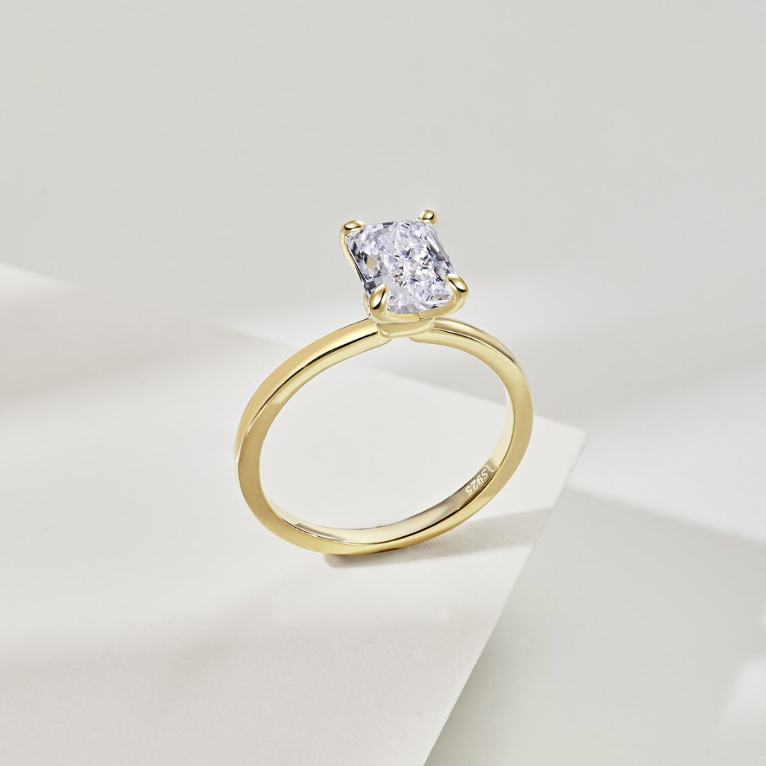 18k Gold Plated 2.0ct ‘Monroe’ Solitaire Ring
