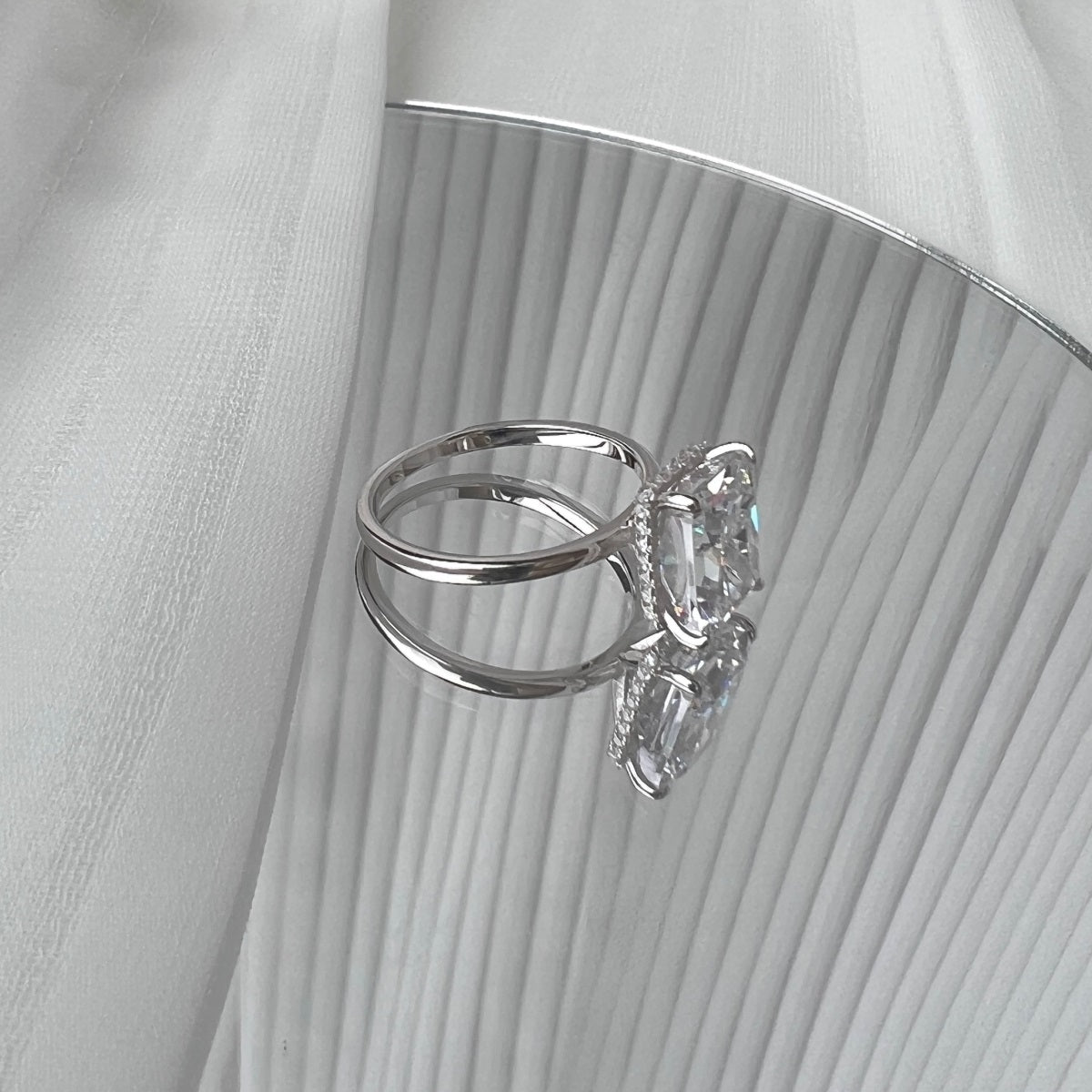 4.0ct Sterling Silver Radiant Cut ‘Ivy’ Solitaire Ring (Limited Edition)