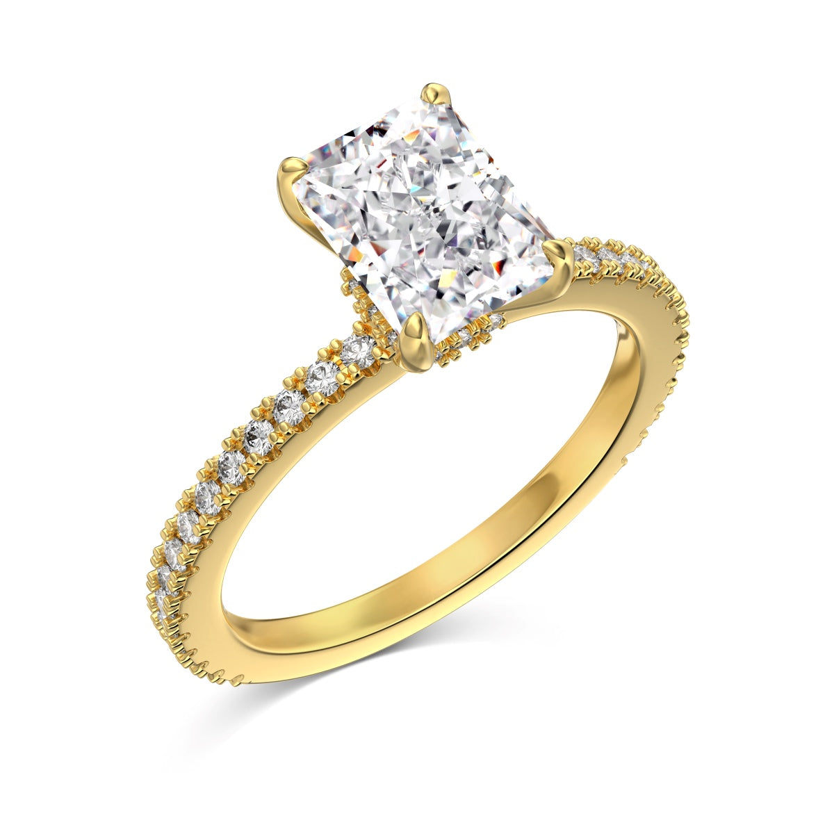 Mini 18K Gold Plated 2.0ct Radiant Cut ‘Nova’ Ring