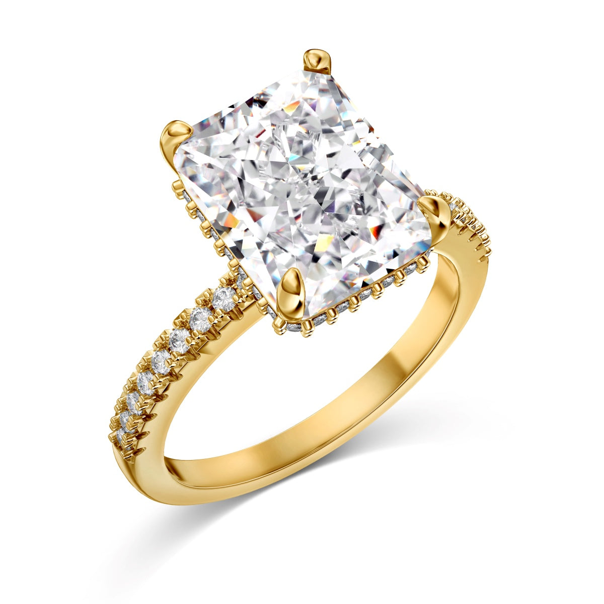 4.0ct 18k Gold-Plated Radiant Cut ‘Nova’ Ring