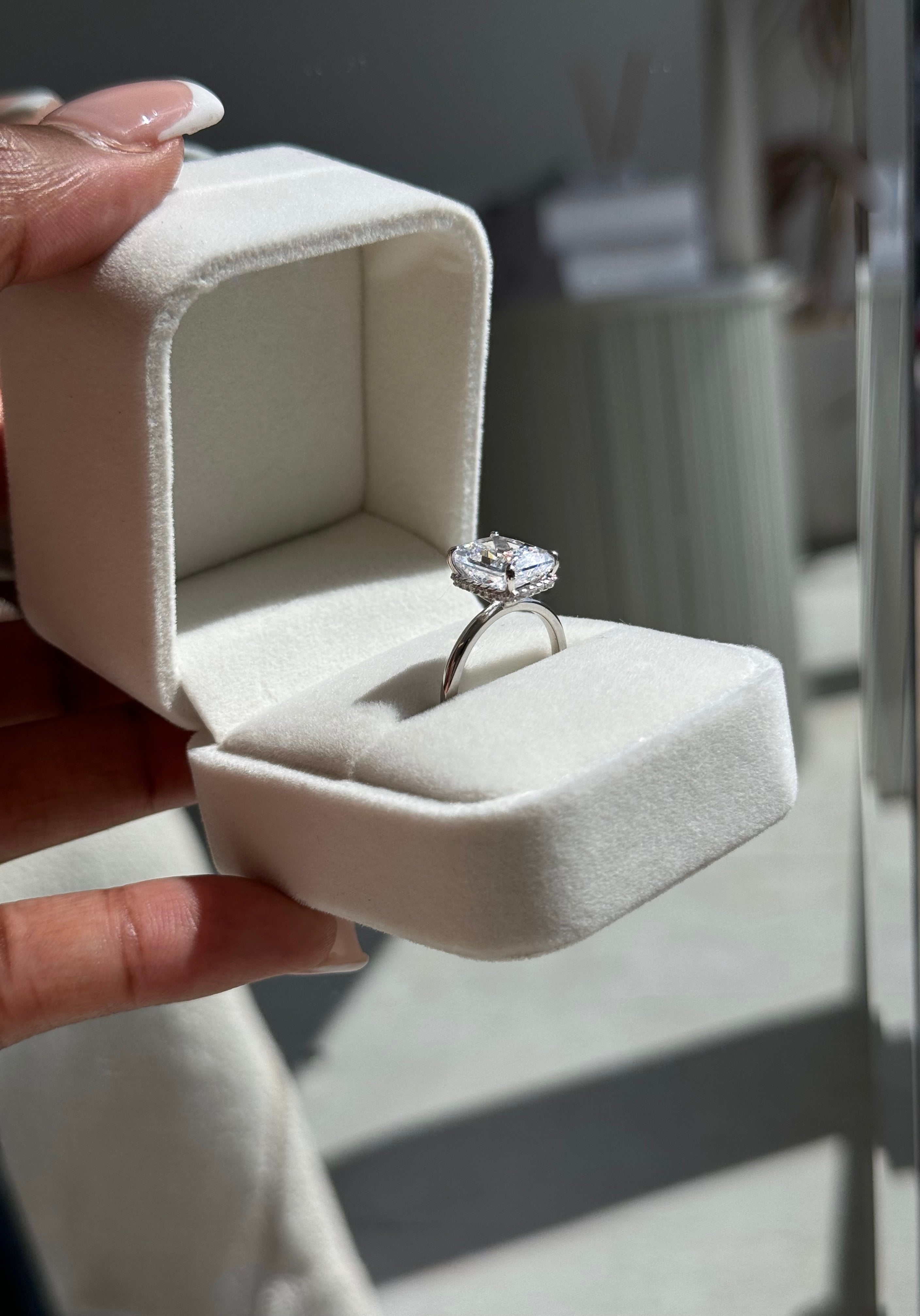 4.0ct Sterling Silver Radiant Cut ‘Ivy’ Solitaire Ring (Limited Edition)