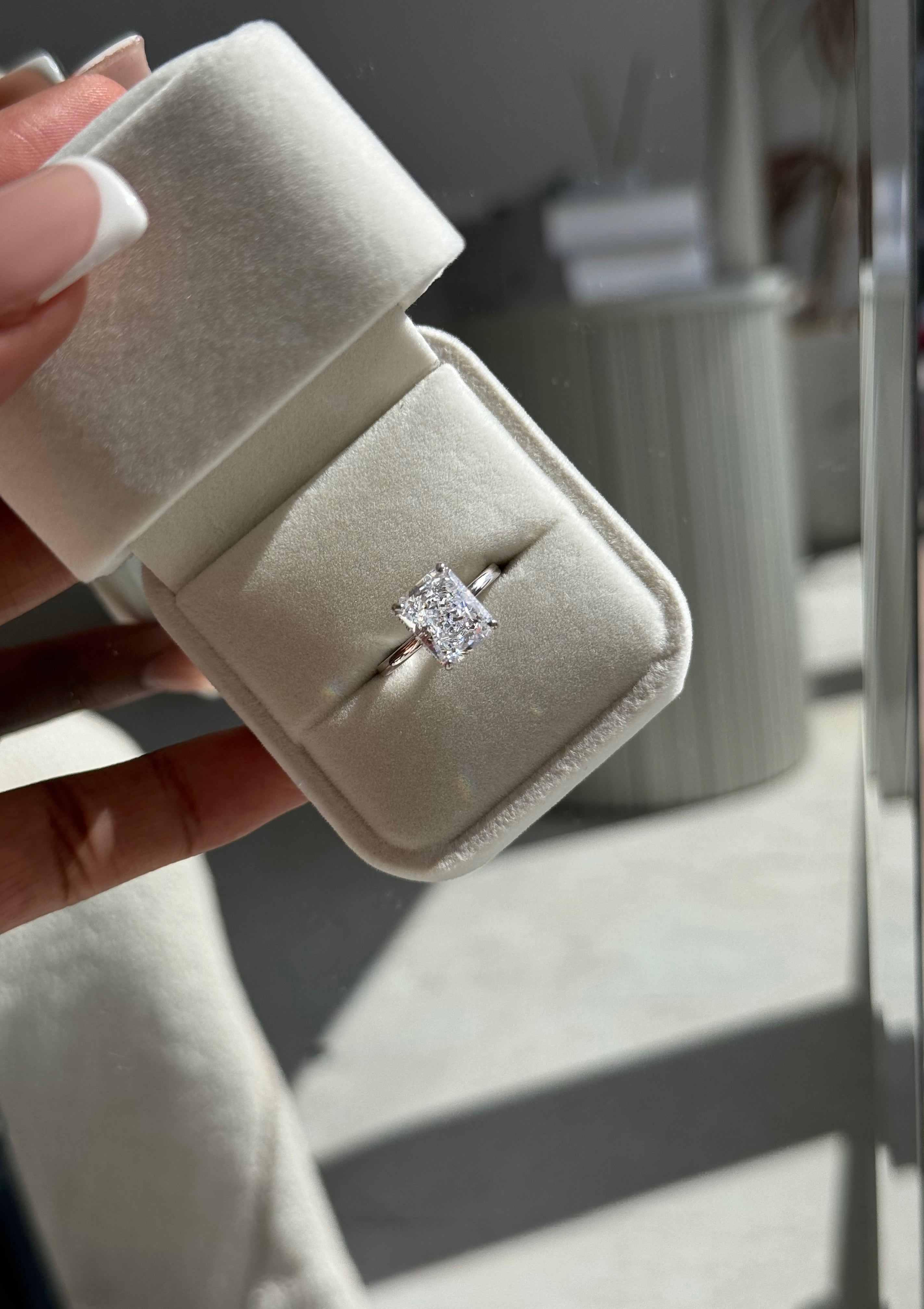 4.0ct Sterling Silver Radiant Cut ‘Ivy’ Solitaire Ring (Limited Edition)