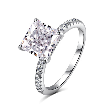 3.0 Sterling Silver Princess Cut Iris Ring
