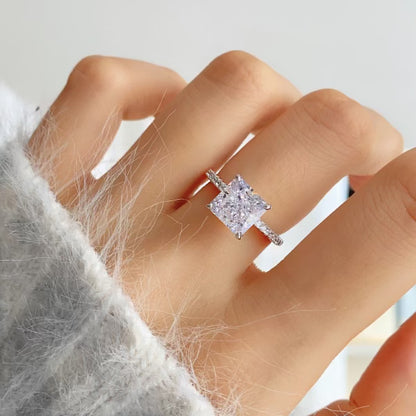3.0 Sterling Silver Princess Cut Iris Ring