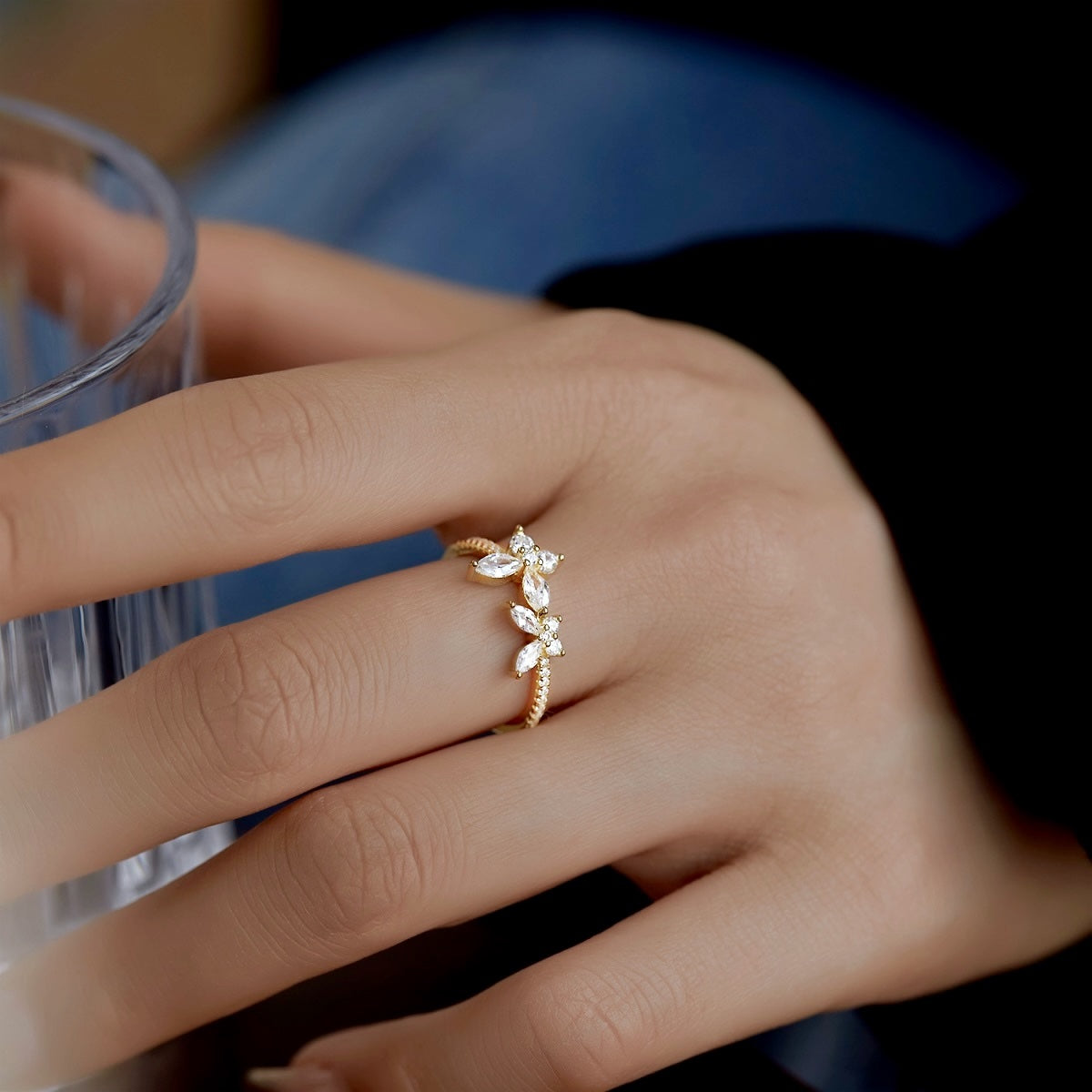18K Gold-Plated ‘Céline’ Ring