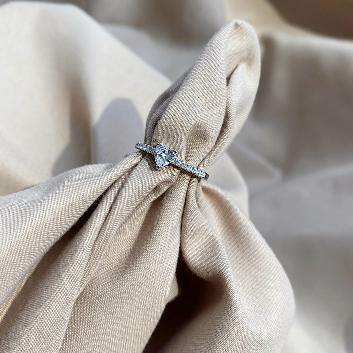 0.5ct Sterling Silver ‘Amor’ Heart Ring