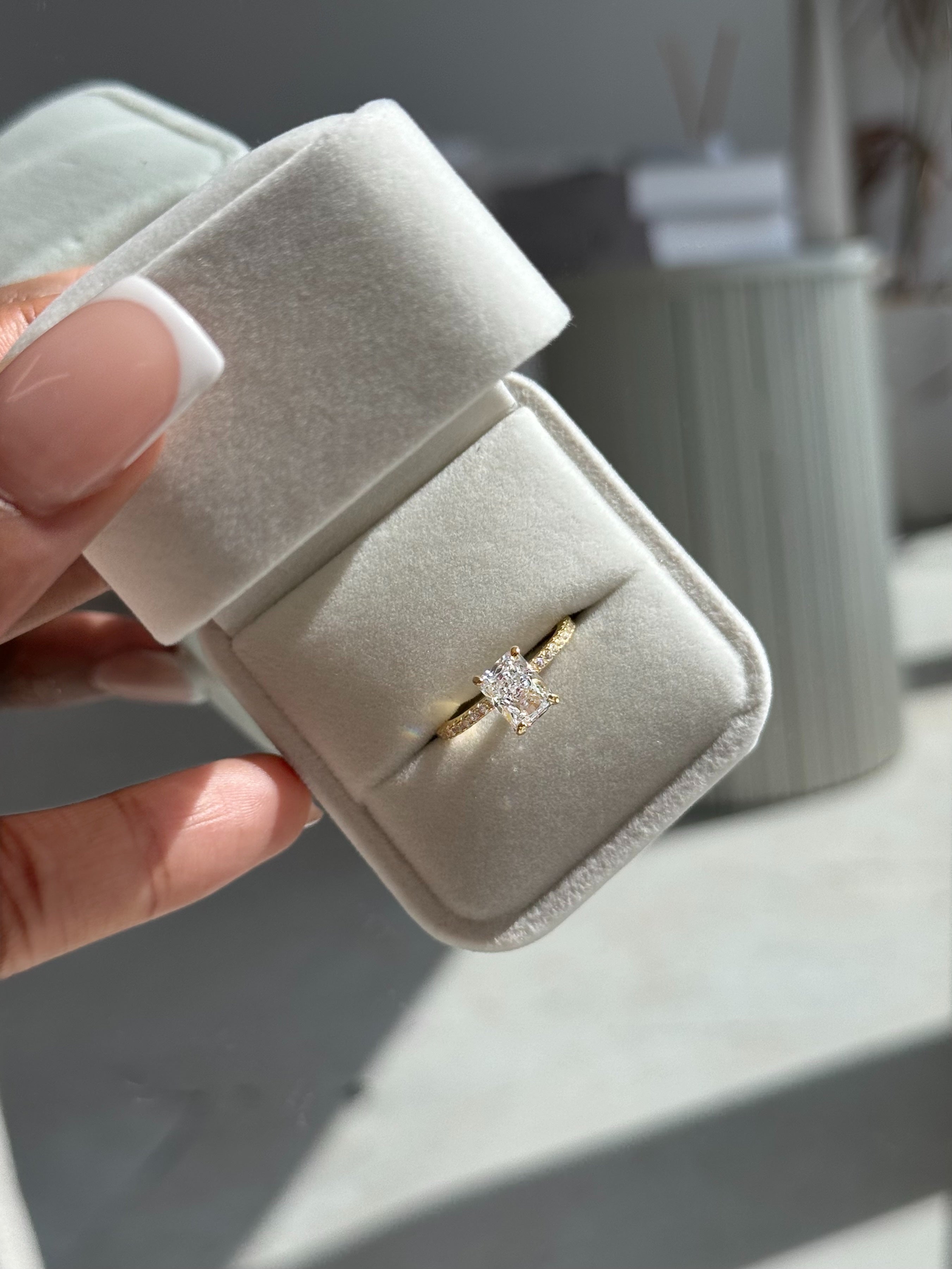Mini 18K Gold Plated 2.0ct Radiant Cut ‘Nova’ Ring