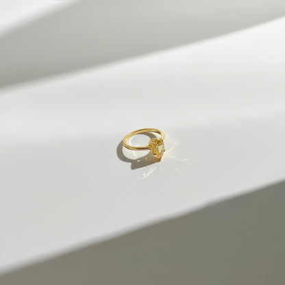 1.5ct 18k Gold-Plated Yellow ‘Soleil’ Pear Cut Solitaire Ring