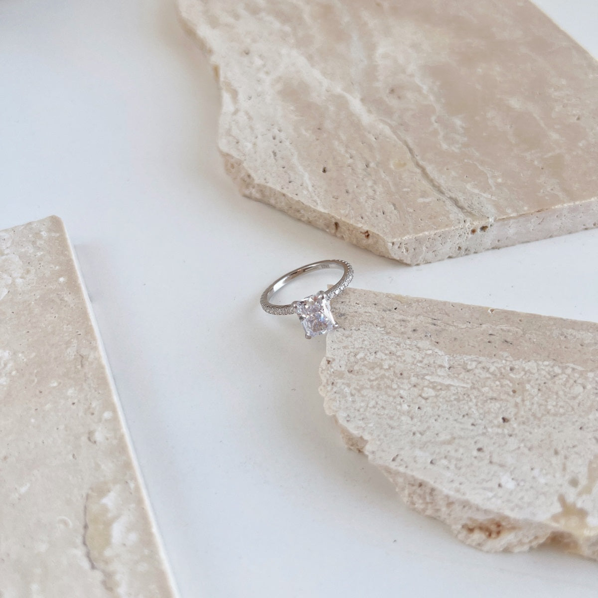 Mini Sterling Silver 2.0ct Radiant Cut ‘Nova’ Ring