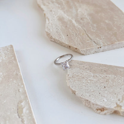 Mini Sterling Silver 2.0ct Radiant Cut ‘Nova’ Ring