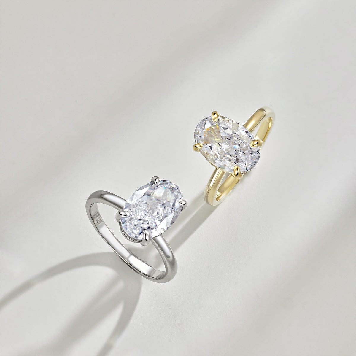 3.5ct Sterling Silver Oval Cut ‘Yves’ Solitaire Ring