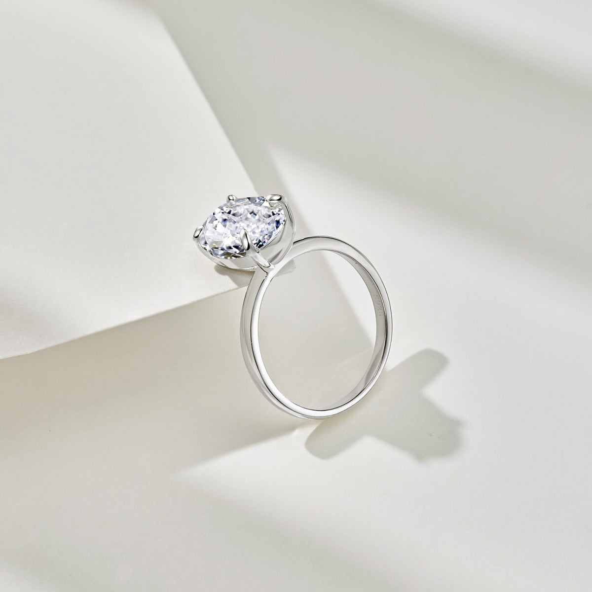 3.5ct Sterling Silver Oval Cut ‘Yves’ Solitaire Ring