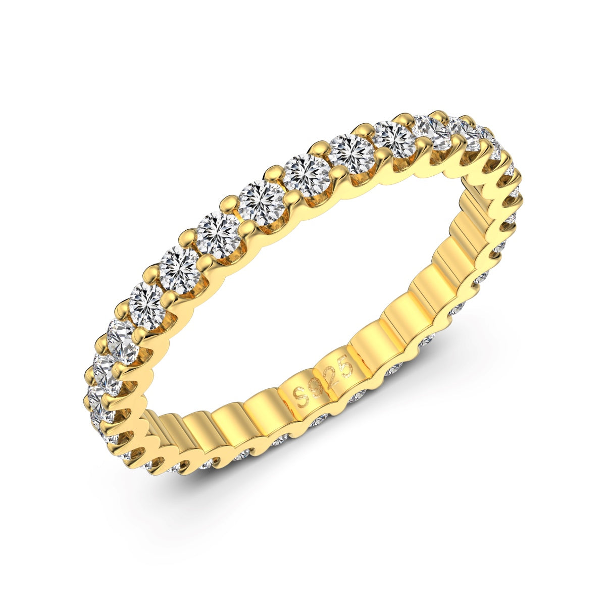 18k Gold-Plated Sterling Silver ‘Aurelia’ Eternity Stacking Ring